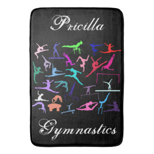 Tapis De Bain Filles 25 Poses de Gymnastique Personnalisées