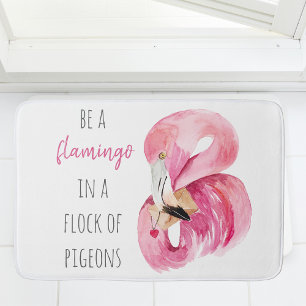 Tapis De Bain Flamant rose Aquarelle Exotique Rose Moderne Avec 