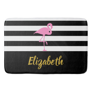 Tapis De Bain Flamant rose nommé fait sur commande sur les