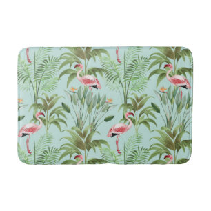 Tapis De Bain Flamant rose rose tropical