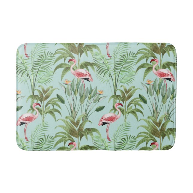 Tapis De Bain Flamant rose rose tropical (Devant)