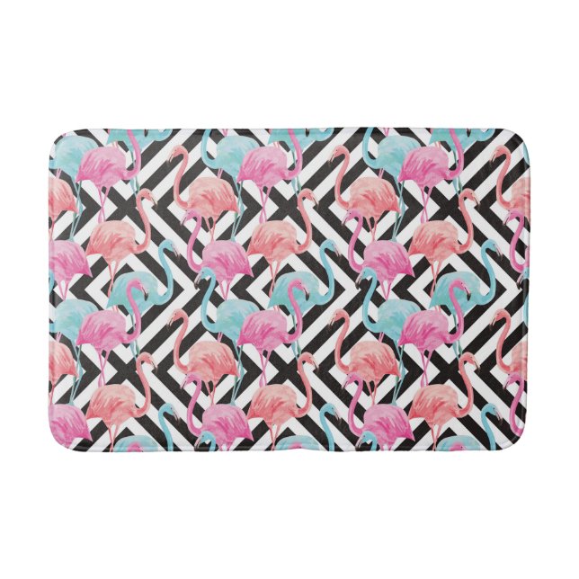 Tapis De Bain Flamants roses sur le motif audacieux de (Devant)