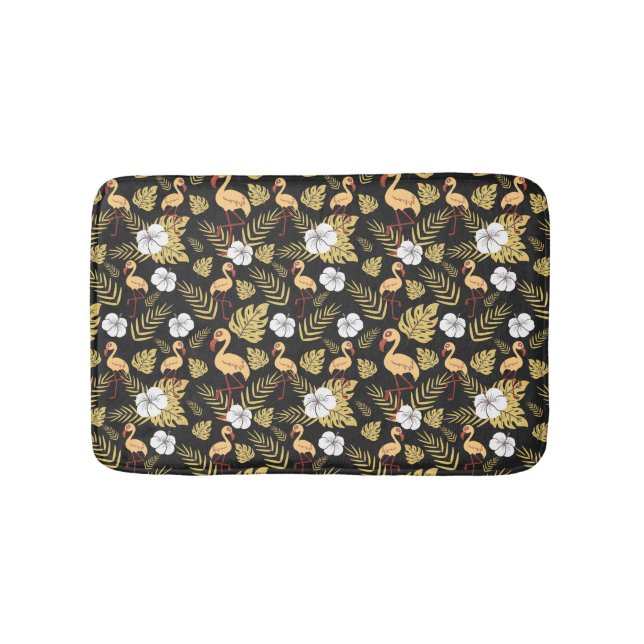 Tapis De Bain Flamingo seamless pattern yellow and white flowers (Devant)