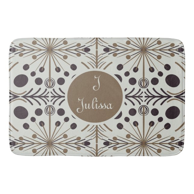 Tapis De Bain Flèche géométrique Boho Blanc Personnalisé (Devant)