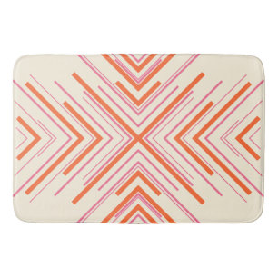 Tapis De Bain Flèches en rose, orange et crème