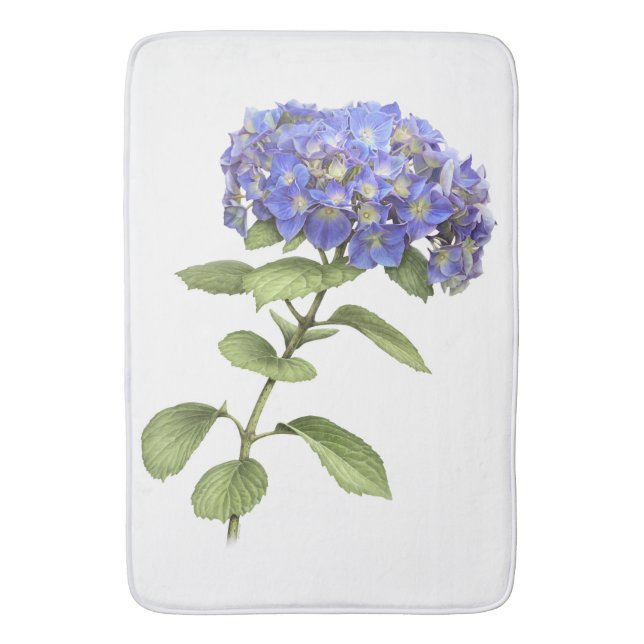 Tapis De Bain Fleur Blue Hydrangea (devant Vertical)