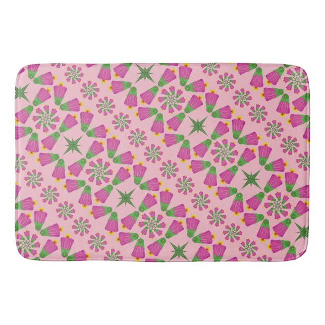 Tapis De Bain Fleur celtique Mandalas Pink Bath Mat (Devant)