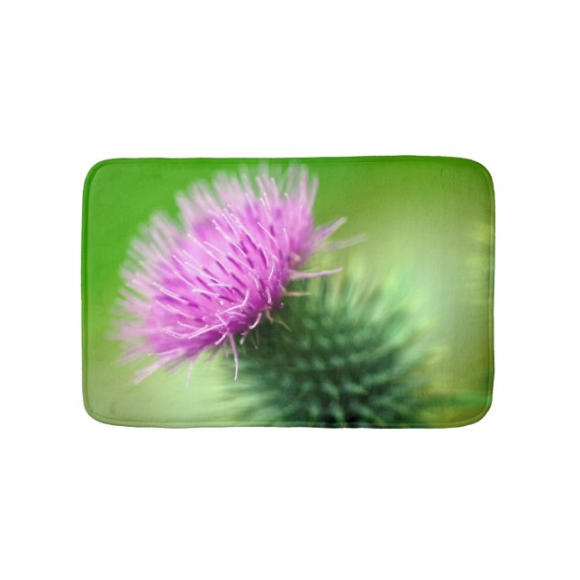 Tapis De Bain Fleur de chardon mauve Bain mat (Devant)
