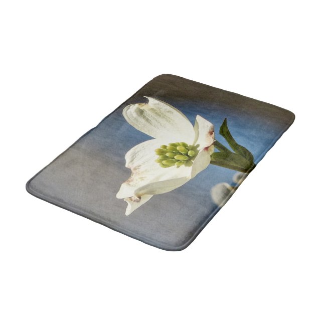 Tapis De Bain Fleur de Dogwood Blanc (Angle)