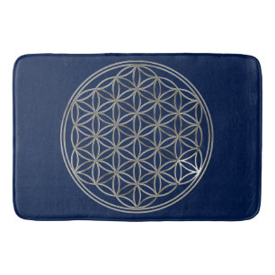 Tapis De Bain Fleur de la vie / Blume des Lebens - argent
