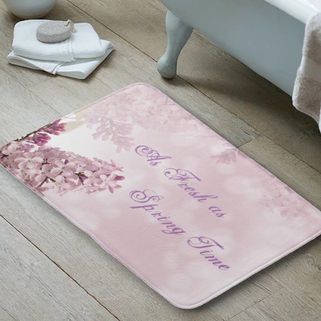 Tapis De Bain Fleur de lilas rose tendre au printemps (Créateur téléchargé)