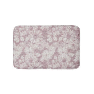 Tapis De Bain Fleur de Pâquerette Velouté Rose Poussiéreuse
