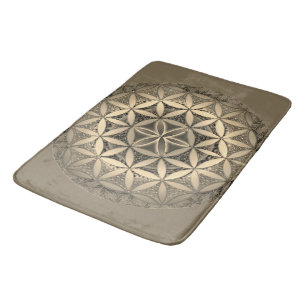 Tapis De Bain Fleur de vie Mandala à Sepia Couleurs
