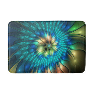 Tapis De Bain Fleur d'Imaginaire lumineux, Fractale Abstraite co