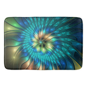 Tapis De Bain Fleur d'Imaginaire lumineux, Fractale Abstraite co