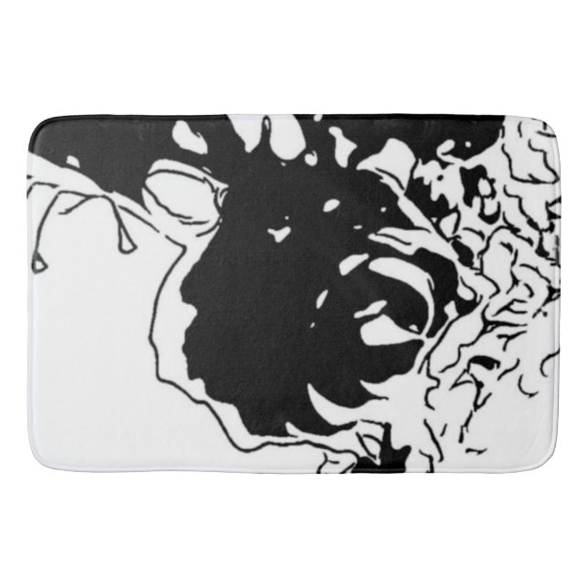 Tapis De Bain Fleur Doodle (Devant)