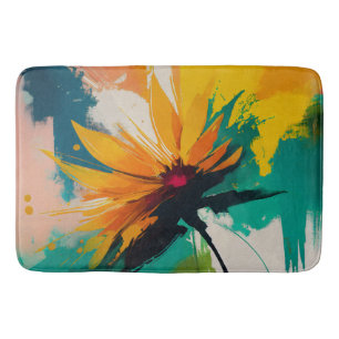 Tapis De Bain Fleur énigmatique – Une danse de couleur et de mou