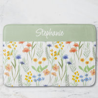 Fleur sauvage aquarelle orange vert