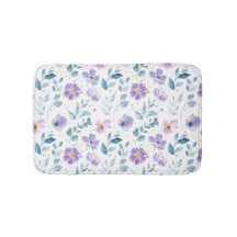 Fleur sauvage aquarelle verte violette