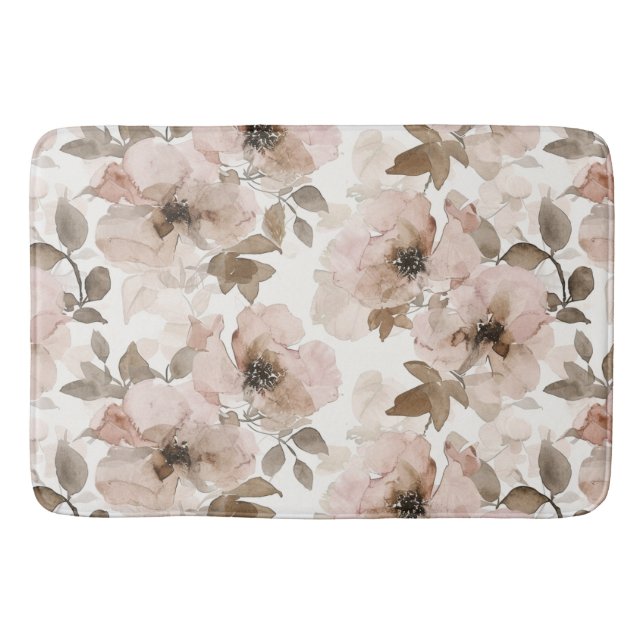 Tapis De Bain Fleur sud-ouest marron rose  (Devant)
