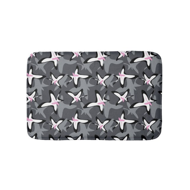 Tapis De Bain Fleurs abstraites roses et modernes (Devant)