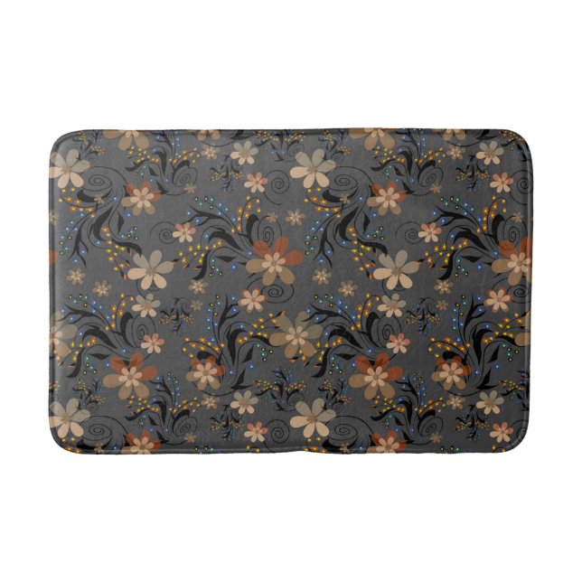 Tapis De Bain Fleurs beiges abstraites sans couture gris backgro (Devant)