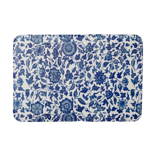 Tapis De Bain Fleurs bleues (Devant)