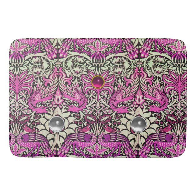 TAPIS DE BAIN FLEURS, COQUES DE PAIX ET DRAGONS, PIERRES DE GEM  (Devant)