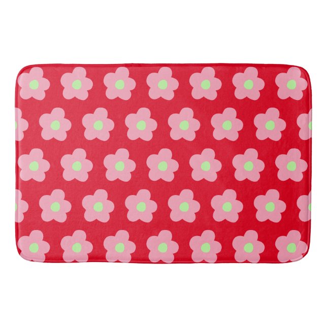 Tapis De Bain Fleurs de cerisiers en rouge (Devant)