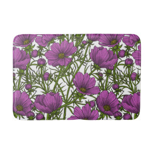 Tapis De Bain Fleurs de cosmos violet