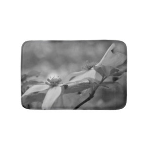 Tapis De Bain Fleurs De Dogwood En Noir Et Blanc