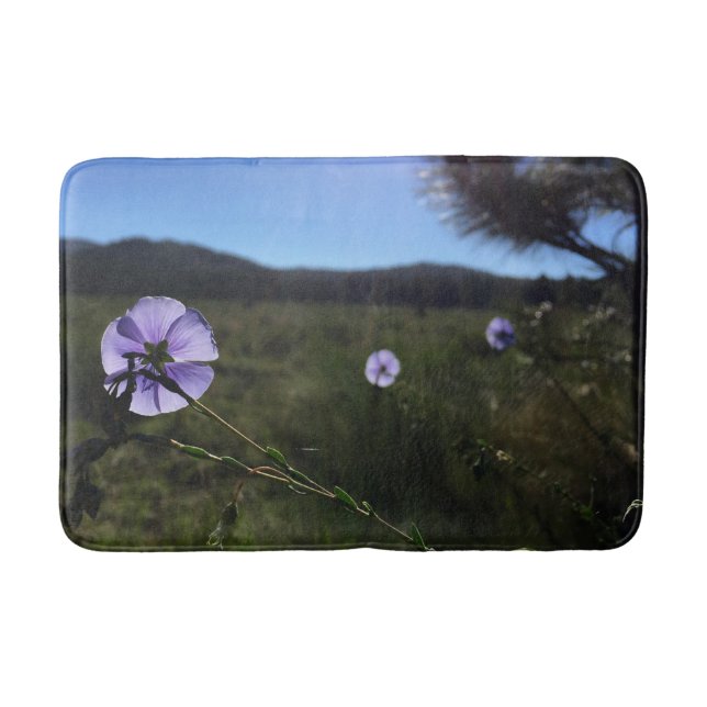 Tapis De Bain Fleurs de Flex Bleu Photo (Devant)