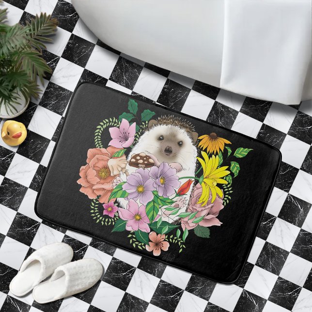 Tapis De Bain Fleurs de hérisson mignonnes (Créateur téléchargé)