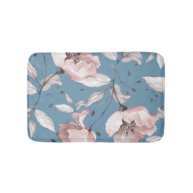 Tapis De Bain Fleurs de printemps, feuille, design transparent (Devant)