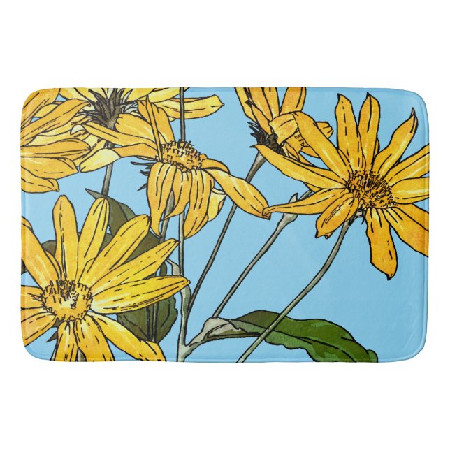 Tapis De Bain Fleurs de soleil Art Nouveau (Devant)
