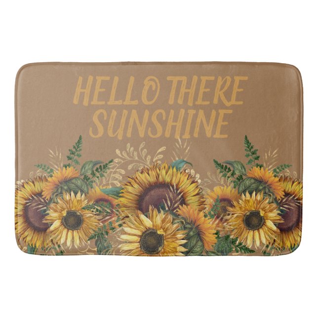 Tapis De Bain Fleurs de soleil Brown jaunes (Devant)
