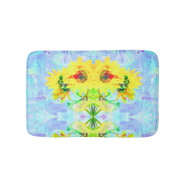 Tapis De Bain Fleurs de soleil lavande (Devant)