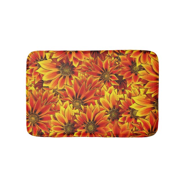 Tapis De Bain Fleurs de soleil orange (Devant)
