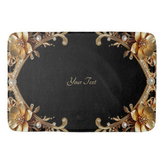 Tapis de bain Fleurs Décoratives en Or