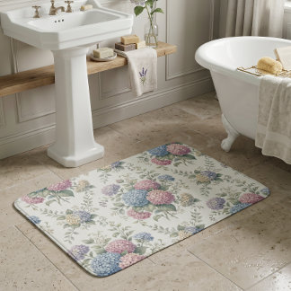 Tapis De Bain Fleurs d'hortensia délicates