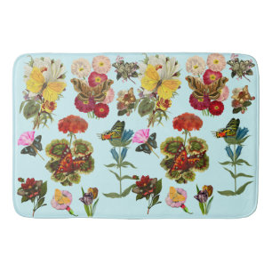 Tapis De Bain Fleurs et papillons insectes insectes nature plant