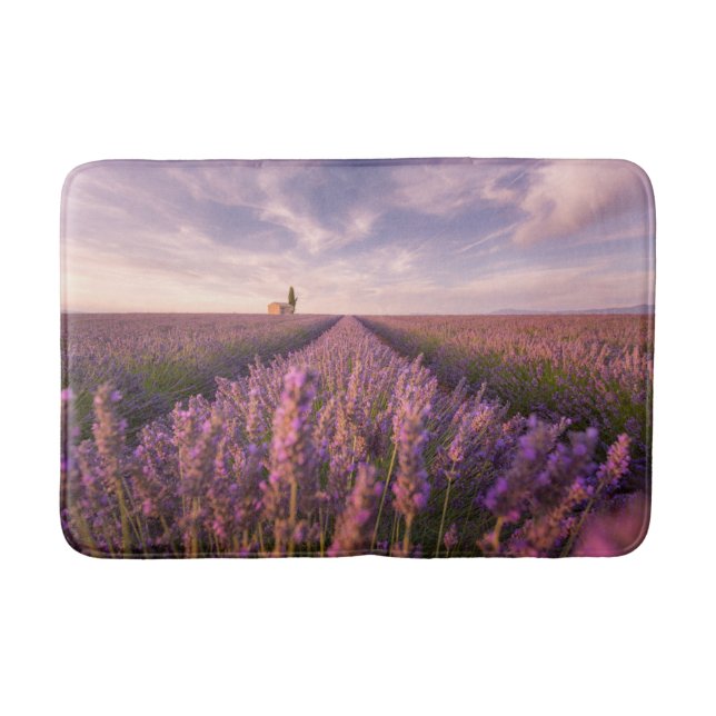 Tapis De Bain Fleurs | Lavande Sud France (Devant)