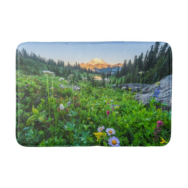 Tapis De Bain Fleurs | Parc national du Mont Rainier (Devant)