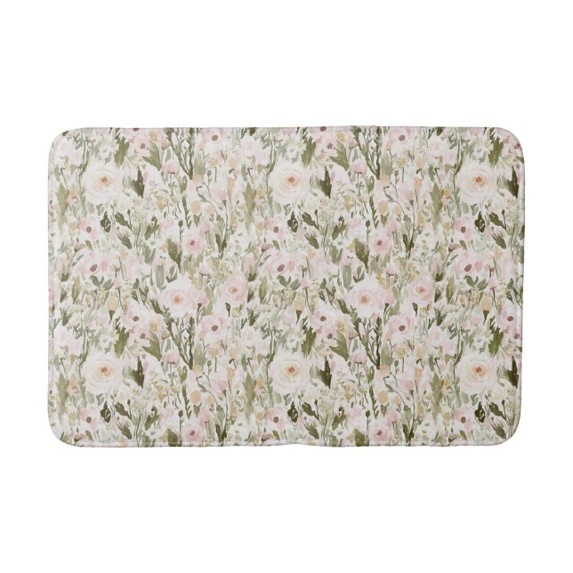Tapis De Bain Fleurs Rose Pâle Jolies (Devant)