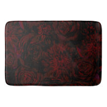 Fleurs rouges romantiques de jardin sombre gothiqu