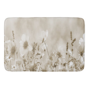 Tapis De Bain Fleurs sauvages beiges