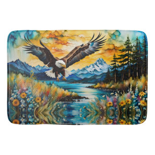 Tapis De Bain Fleurs sauvages de la rivière Bald Eagle au couche