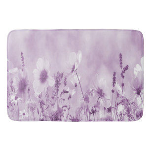 Tapis De Bain Fleurs sauvages magenta ombragées