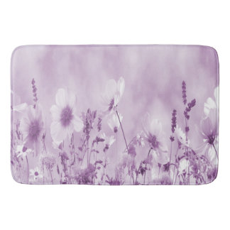 Tapis De Bain Fleurs sauvages magenta ombragées
