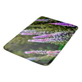 Tapis De Bain Fleurs sauvages pourpres et verts